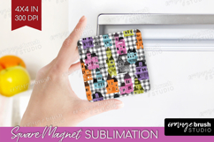 Gingram Halloween Magnet Sublimation - Spooky Cute Square Product Image 1