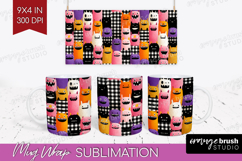 Gingram Halloween Mug Wrap - Spooky Cute Mug PNG Sublimation Product Image 1