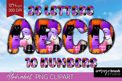 Halloween Doodle Aphabet Clipart - Spooky Cute Letters PNG Product Image 1