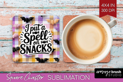 Sarcastic Quote Square Coaster - Halloween Coaster PNG Product Image 1