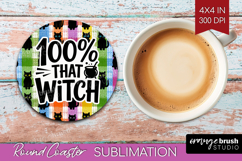 Sarcastic Quote Round Coaster - Halloween Coaster PNG Product Image 1