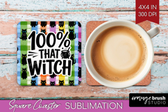 Sarcastic Quote Square Coaster - Halloween Coaster PNG Product Image 1