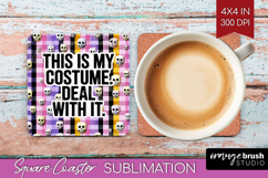 Sarcastic Quote Square Coaster - Halloween Coaster PNG Product Image 1