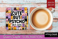 Sarcastic Quote Square Coaster - Halloween Coaster PNG Product Image 1