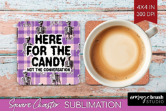 Sarcastic Quote Square Coaster - Halloween Coaster PNG Product Image 1