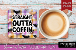 Sarcastic Quote Square Coaster - Halloween Coaster PNG Product Image 1