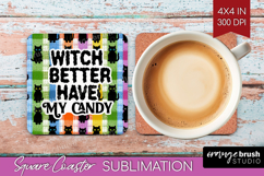 Sarcastic Quote Square Coaster - Halloween Coaster PNG Product Image 1