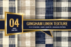 Gingham Linen Texture Digital Paper Product Image 1