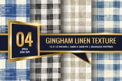 Gingham Linen Texture Digital Paper Product Image 1
