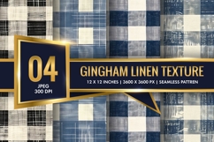 Gingham Linen Texture Digital Paper Product Image 1