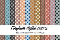 digital papers with gungham pattern