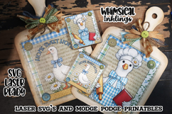 Gingham Goose Bread Boards and Magnets Modge Podge SVG's Product Image 2