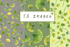 Gingko biloba leaves Digital Paper Tropical seamless pattern Product Image 7