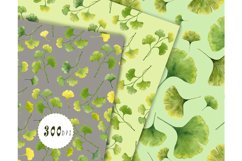 Gingko biloba leaves Digital Paper Tropical seamless pattern Product Image 6