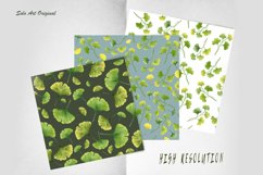 Gingko biloba leaves Digital Paper Tropical seamless pattern Product Image 4