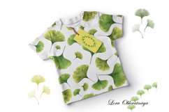 Gingko biloba leaves Digital Paper Tropical seamless pattern Product Image 3