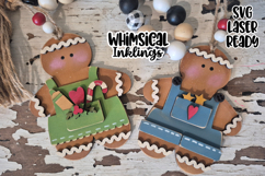 Gingerbread Couple Ornaments Laser SVG Product Image 2