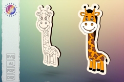 Cartoon giraffe cute animal vector template Product Image 1