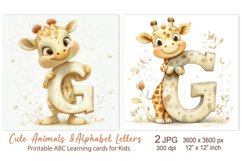 Cute Giraffe, Animal Alphabet Letters, ABC Printable cards Product Image 1
