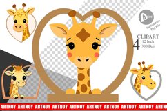 Clipart Heart Giraffe Product Image 1