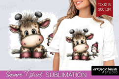 Giraffe Valentine Square Tshirt Background Whimsical Animal Product Image 1