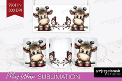 Giraffe Valentine Mug Wrap Whimsical Animal Mug PNG Product Image 1