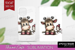 Giraffe Valentine Phone Case PNG Whimsical Animal Case PNG Product Image 1