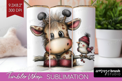 Giraffe Valentine Tumbler Wrap Whimsical Animal Tumbler PNG Product Image 1