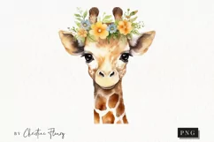 Watercolor Baby Giraffe Clipart | Watercolor Animal PNG Product Image 1