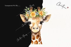 Watercolor Baby Giraffe Clipart | Watercolor Animal PNG Product Image 2