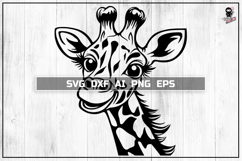 Cute Giraffe Portrait| Happy Baby Animal SVG, AI, Dxf &amp; Png Product Image 1