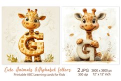 Cute Giraffe, Animal Alphabet Letters, ABC Printable cards Product Image 1