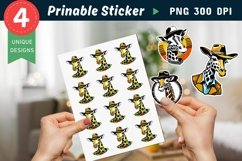 Giraffe Cowboy Sticker Clipart Product Image 1