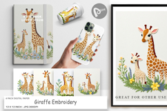 Digital Paper Giraffe Embroidery Product Image 1