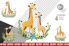 Giraffe Embroidery Clipart Product Image 1