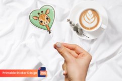 Giraffe heart balloon Sticker, Giraffe Sticker Design Product Image 1