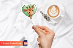 Giraffe heart balloon Sticker, Giraffe Sticker Design Product Image 1