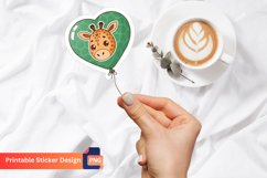 Giraffe heart balloon Sticker, Giraffe Sticker Design Product Image 1