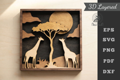 Giraffe In Forest Layered Design Product Image 1