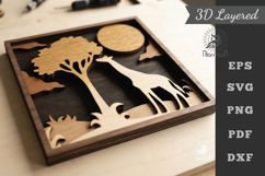 Giraffe In Forest Layered Design Product Image 1