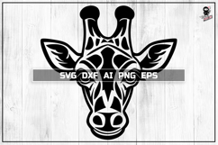 Cute Giraffe Portrait| Happy Baby Animal SVG, AI, Dxf &amp; Png Product Image 1