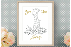 Hand drawn Giraffes Mom &amp; Baby | Animal Nursery | Love Product Image 7