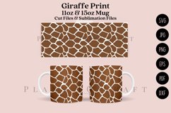 giraffe print animal print coffee mug glass wrap svg 11oz 15oz mug svg presized for 11oz 15oz glass ready to cut and sublimation files