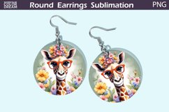Cute Giraffe Round Earrings | Funny Animal Earrings Product Image 1