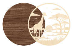 Giraffe Safari Round Laser Cut SVG Product Image 2
