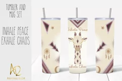 Inhale Peace Exhale Chaos| Zen Giraffe Tumbler And Mug Set Product Image 2