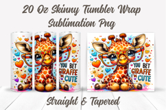Giraffe Tumbler Wrap, Kids Tumbler, You Bet Giraffe I&#039;m Cute Product Image 2