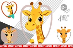 Clipart Heart Giraffe Product Image 1