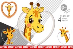 Clipart Heart Giraffe Product Image 1