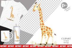 Watercolor Clipart Giraffe Wildlife Product Image 1